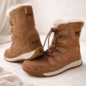 Sorel Tan Suede Fur-Lined Boots